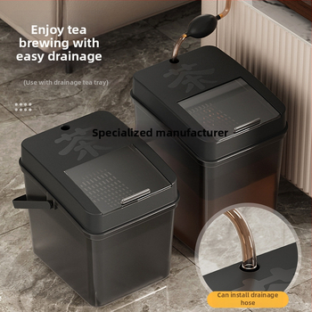 Κουβάς τσαγιού με αποστράγγιση και δίσκο υπολειμμάτων τσαγιού, ξύλινος, κινεζικού στυλ, εκτύπωση λογοτύπου, ποιότητα πρώτης κατηγορίας