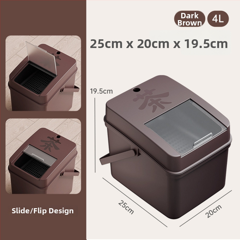 Κουβάς τσαγιού με αποστράγγιση και δίσκο υπολειμμάτων τσαγιού, ξύλινος, κινεζικού στυλ, εκτύπωση λογοτύπου, ποιότητα πρώτης κατηγορίας