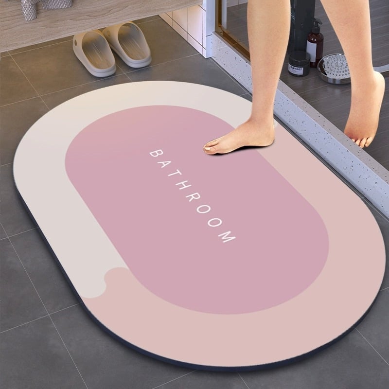 Килим за баня от диатомова кал, противохлъзгащ се, абсорбиращ, бързосъхнещ, ръчно пране