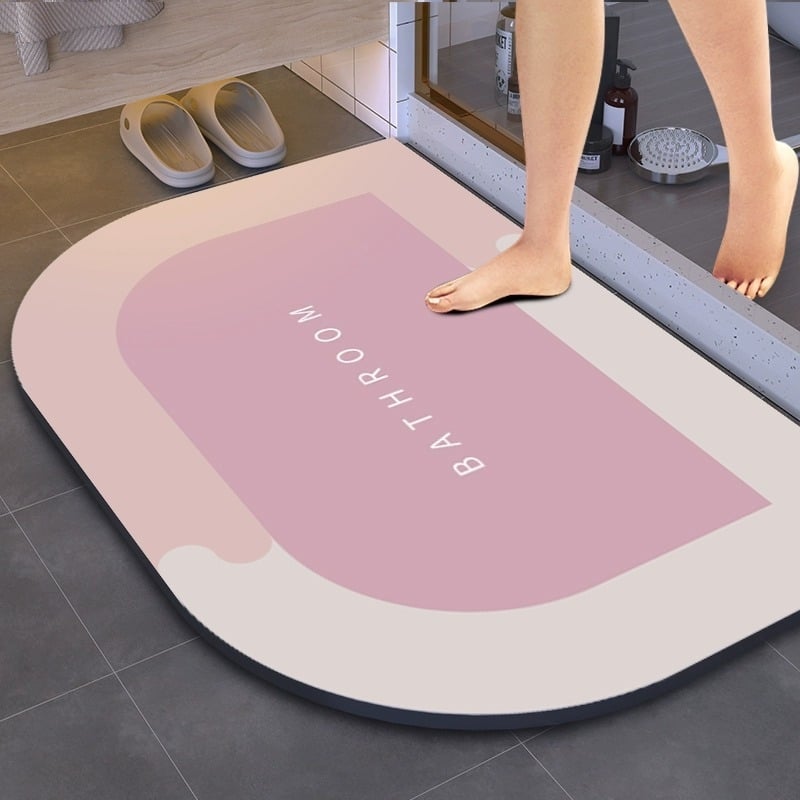 Килим за баня от диатомова кал, противохлъзгащ се, абсорбиращ, бързосъхнещ, ръчно пране