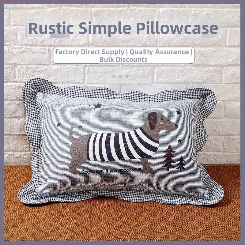 Siuvinėtas pagalvės užvalkalas, 100% medvilnė, kaimiškas korėjietiškas mielas stilius, tie-dye