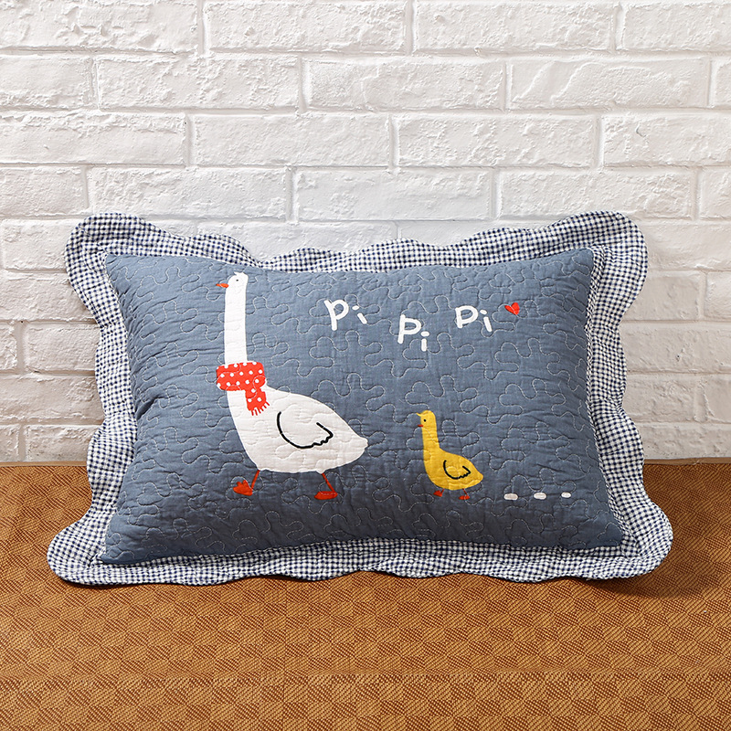 Siuvinėtas pagalvės užvalkalas, 100% medvilnė, kaimiškas korėjietiškas mielas stilius, tie-dye