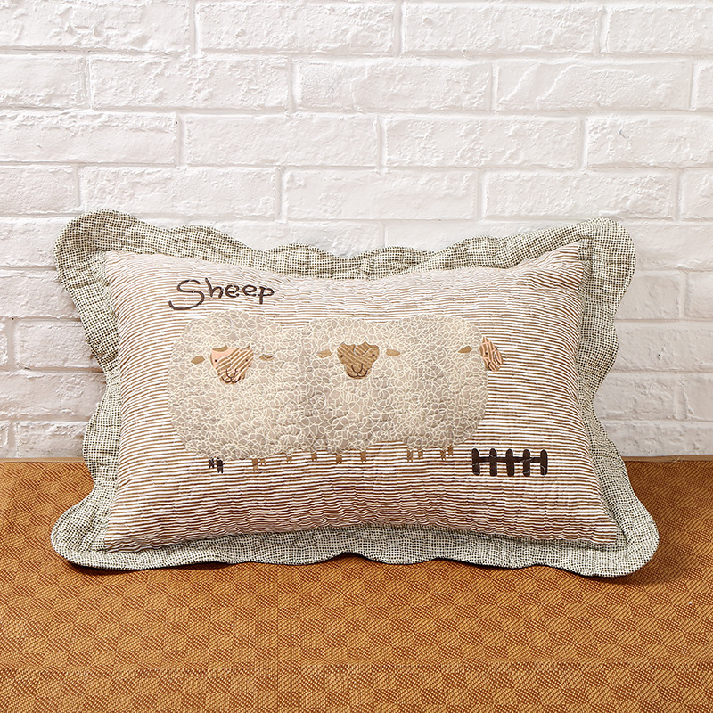 Siuvinėtas pagalvės užvalkalas, 100% medvilnė, kaimiškas korėjietiškas mielas stilius, tie-dye