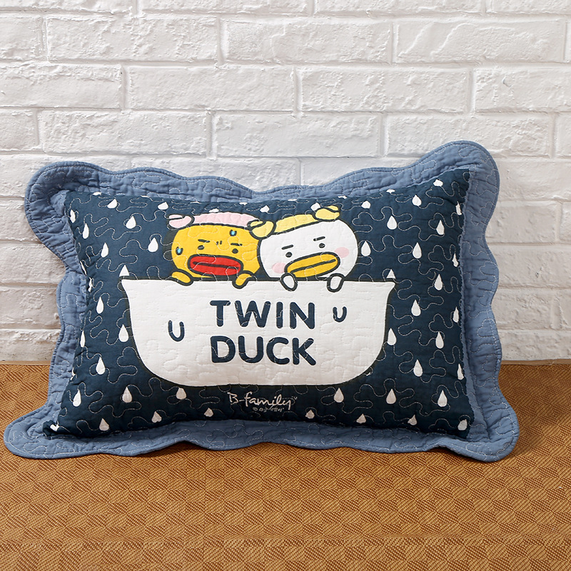 Siuvinėtas pagalvės užvalkalas, 100% medvilnė, kaimiškas korėjietiškas mielas stilius, tie-dye