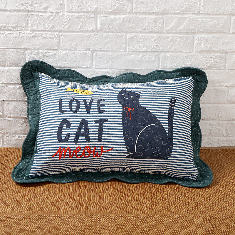 Siuvinėtas pagalvės užvalkalas, 100% medvilnė, kaimiškas korėjietiškas mielas stilius, tie-dye