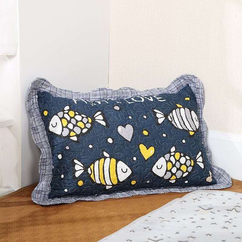 Siuvinėtas pagalvės užvalkalas, 100% medvilnė, kaimiškas korėjietiškas mielas stilius, tie-dye