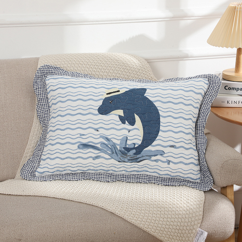 Siuvinėtas pagalvės užvalkalas, 100% medvilnė, kaimiškas korėjietiškas mielas stilius, tie-dye