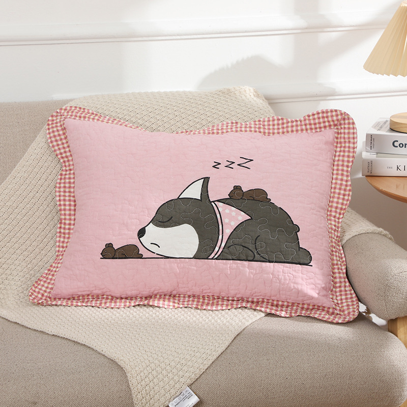 Siuvinėtas pagalvės užvalkalas, 100% medvilnė, kaimiškas korėjietiškas mielas stilius, tie-dye