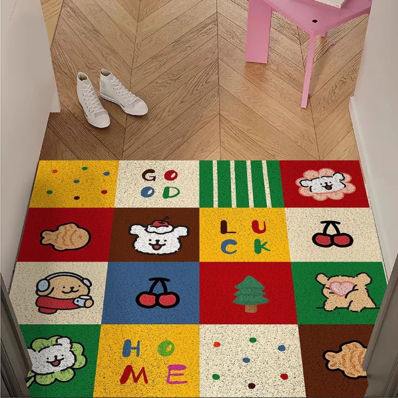 PVC входна подложка, квадратна форма, карикатурен мотив, ръчно пране