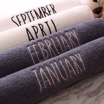 Medvilninis veido rankšluostis, 32S siūlai, siuvinėtas ir paprastos plokščios audinio, 100–120 g, pritaikomas