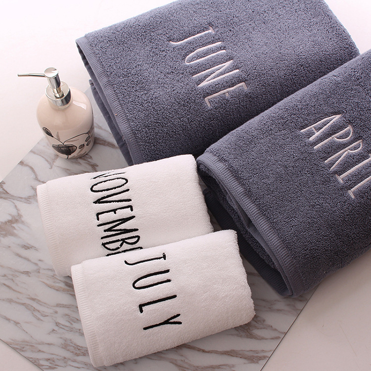 Medvilninis veido rankšluostis, 32S siūlai, siuvinėtas ir paprastos plokščios audinio, 100–120 g, pritaikomas