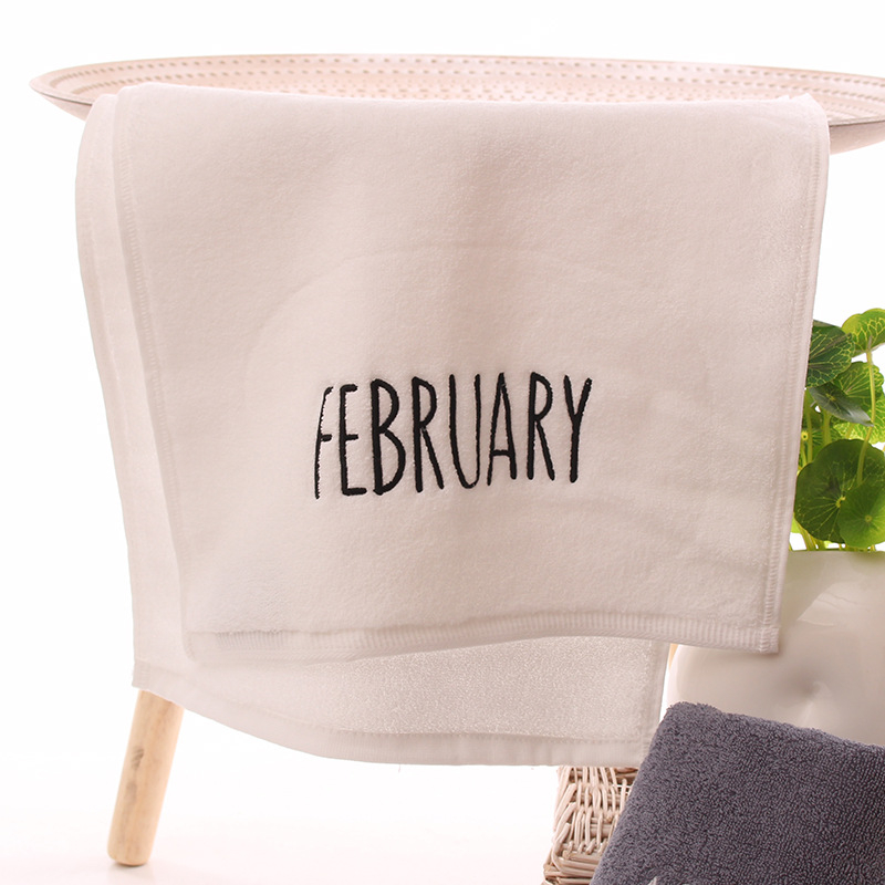 Medvilninis veido rankšluostis, 32S siūlai, siuvinėtas ir paprastos plokščios audinio, 100–120 g, pritaikomas