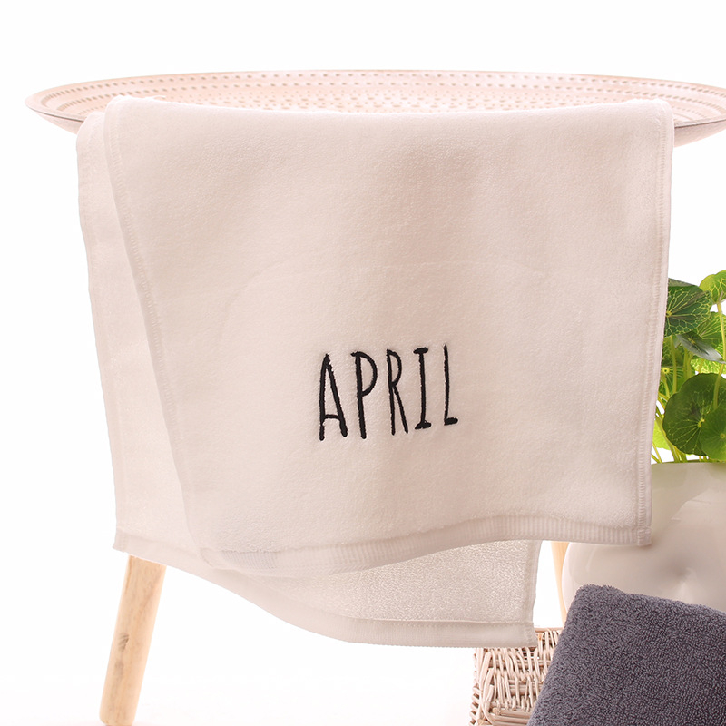 Medvilninis veido rankšluostis, 32S siūlai, siuvinėtas ir paprastos plokščios audinio, 100–120 g, pritaikomas