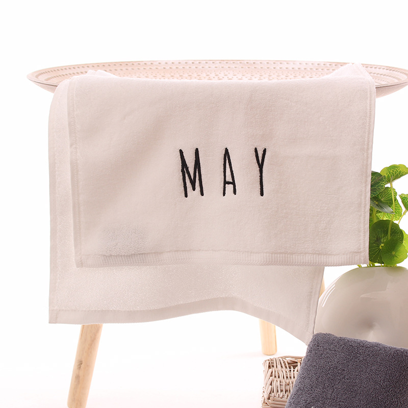 Medvilninis veido rankšluostis, 32S siūlai, siuvinėtas ir paprastos plokščios audinio, 100–120 g, pritaikomas