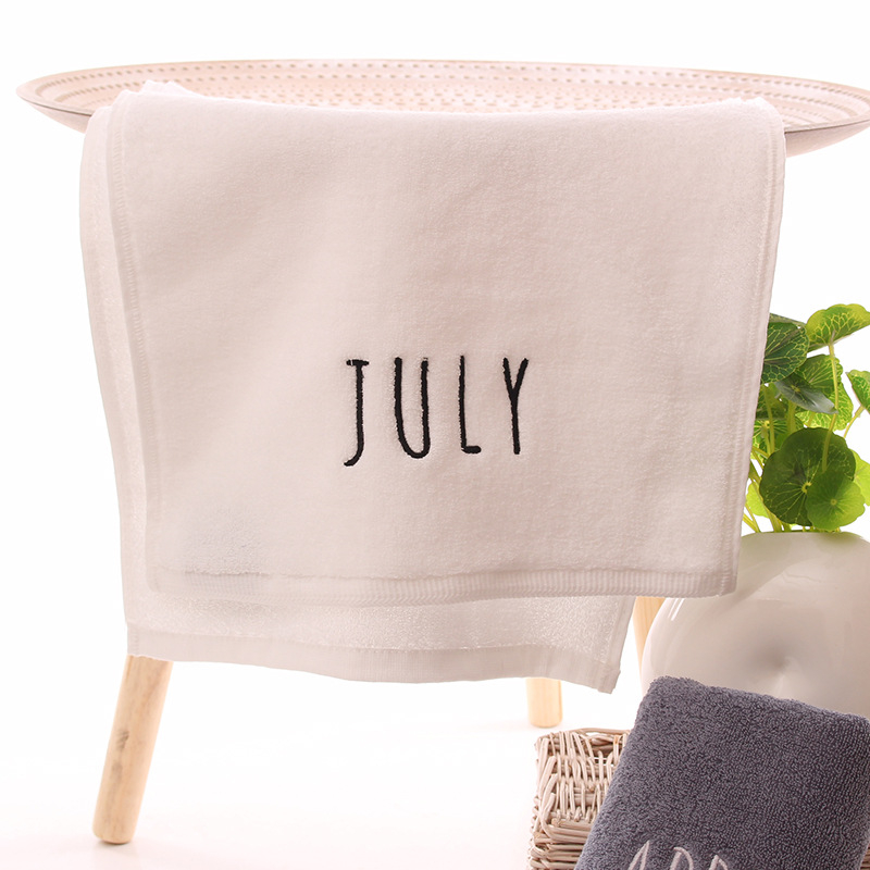 Medvilninis veido rankšluostis, 32S siūlai, siuvinėtas ir paprastos plokščios audinio, 100–120 g, pritaikomas