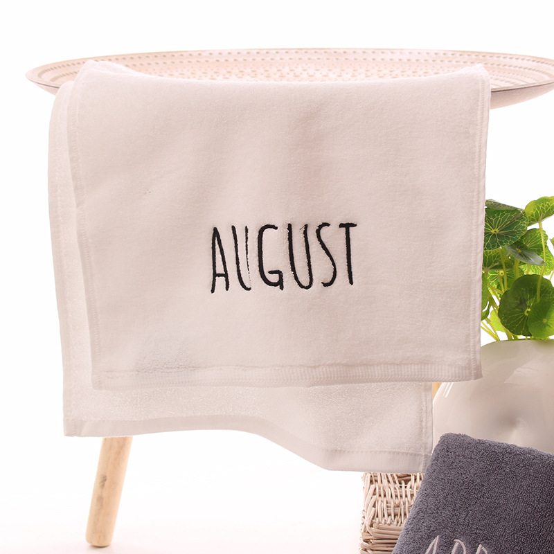 Medvilninis veido rankšluostis, 32S siūlai, siuvinėtas ir paprastos plokščios audinio, 100–120 g, pritaikomas