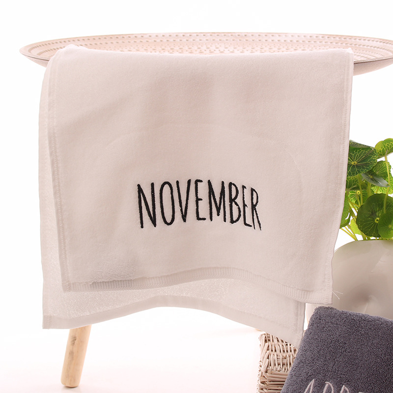 Medvilninis veido rankšluostis, 32S siūlai, siuvinėtas ir paprastos plokščios audinio, 100–120 g, pritaikomas