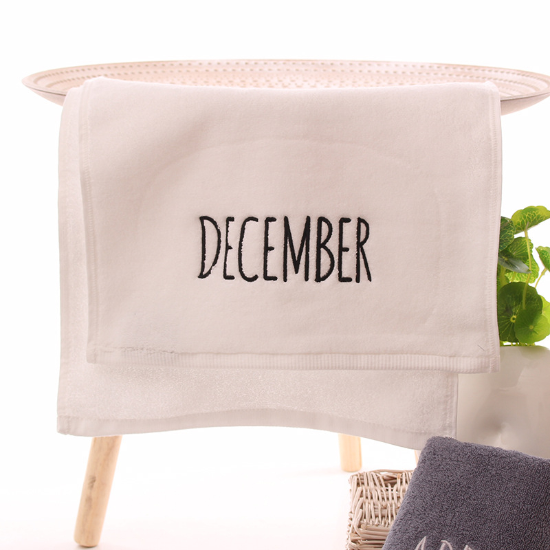 Medvilninis veido rankšluostis, 32S siūlai, siuvinėtas ir paprastos plokščios audinio, 100–120 g, pritaikomas