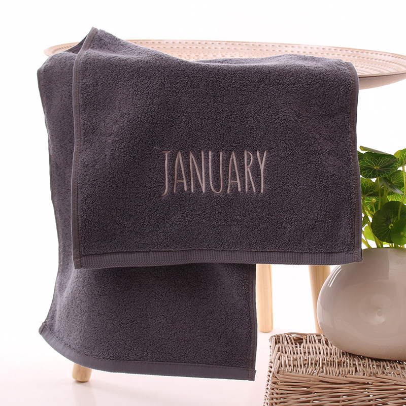 Medvilninis veido rankšluostis, 32S siūlai, siuvinėtas ir paprastos plokščios audinio, 100–120 g, pritaikomas