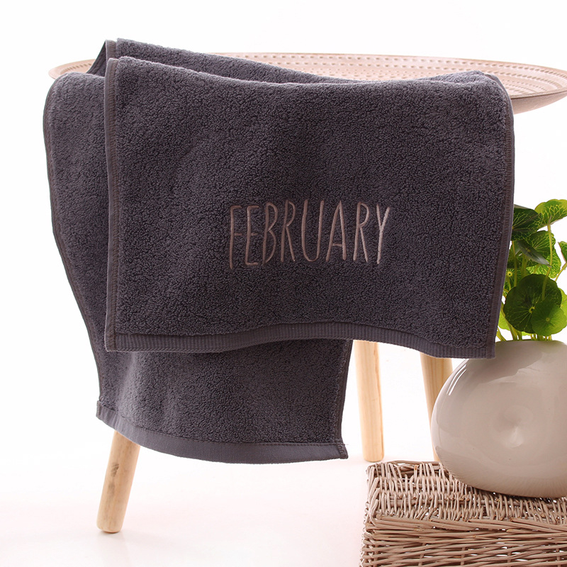 Medvilninis veido rankšluostis, 32S siūlai, siuvinėtas ir paprastos plokščios audinio, 100–120 g, pritaikomas