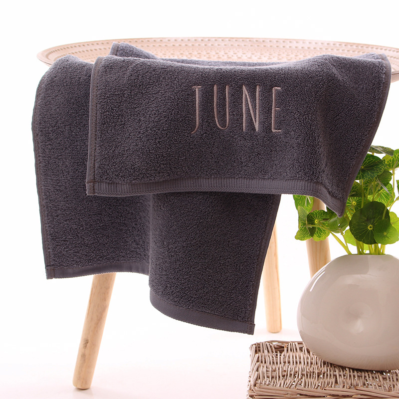 Medvilninis veido rankšluostis, 32S siūlai, siuvinėtas ir paprastos plokščios audinio, 100–120 g, pritaikomas