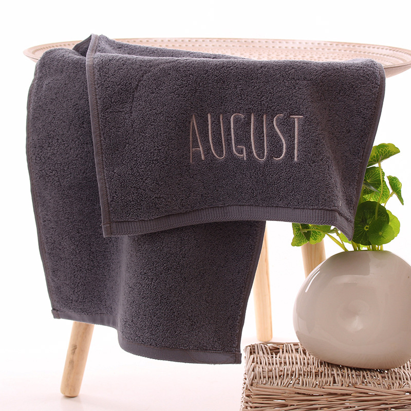 Medvilninis veido rankšluostis, 32S siūlai, siuvinėtas ir paprastos plokščios audinio, 100–120 g, pritaikomas