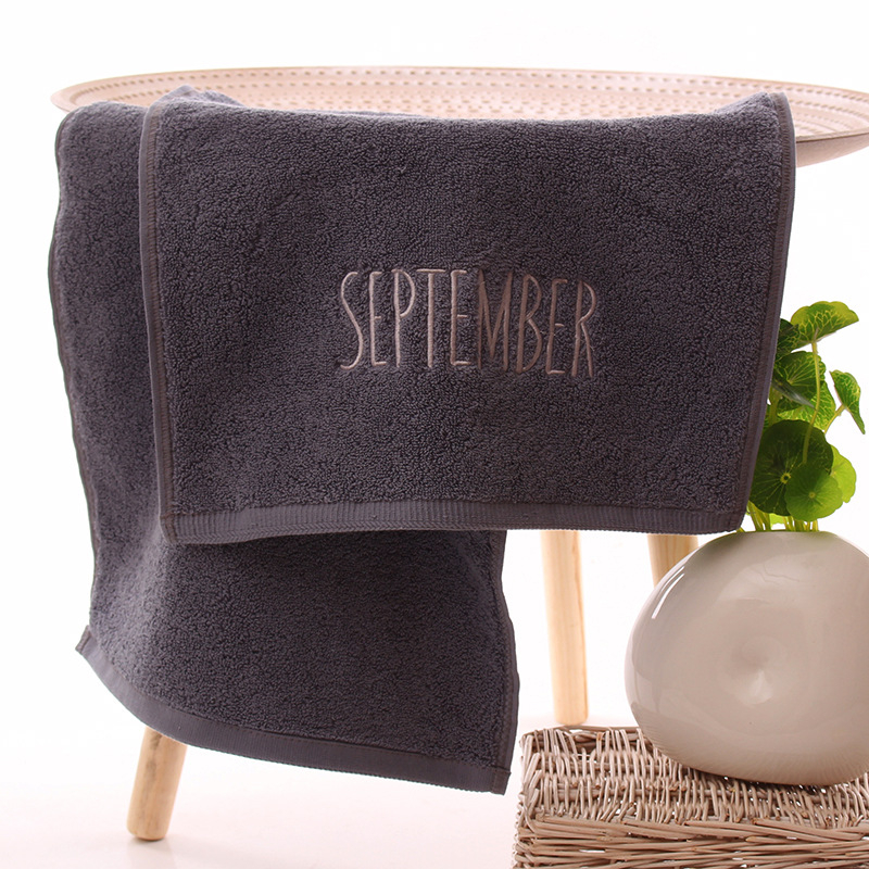 Medvilninis veido rankšluostis, 32S siūlai, siuvinėtas ir paprastos plokščios audinio, 100–120 g, pritaikomas