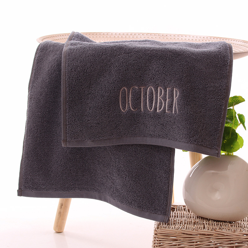 Medvilninis veido rankšluostis, 32S siūlai, siuvinėtas ir paprastos plokščios audinio, 100–120 g, pritaikomas