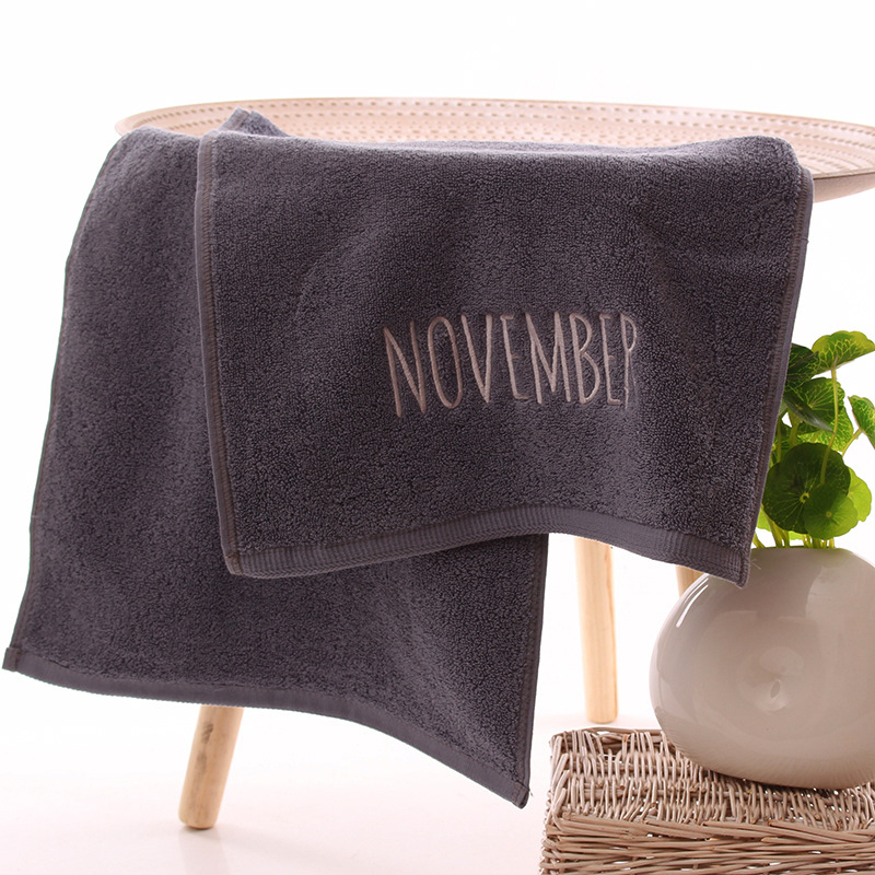 Medvilninis veido rankšluostis, 32S siūlai, siuvinėtas ir paprastos plokščios audinio, 100–120 g, pritaikomas