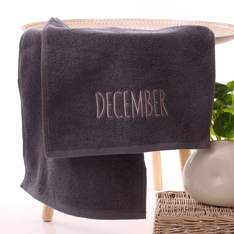 Medvilninis veido rankšluostis, 32S siūlai, siuvinėtas ir paprastos plokščios audinio, 100–120 g, pritaikomas