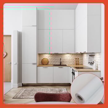 PVC стенен стикер за шкафове и мебели за обновяване; декоративно украсяване; едноцветен модел; 1 бр.; скандинавски стил.