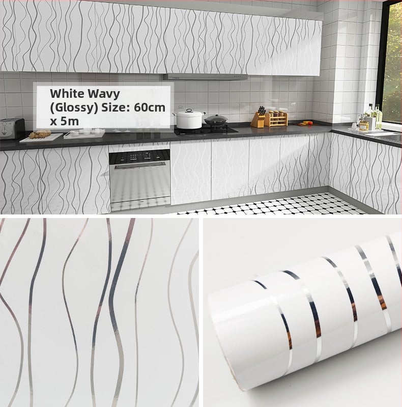 PVC стенен стикер за шкафове и мебели за обновяване; декоративно украсяване; едноцветен модел; 1 бр.; скандинавски стил.