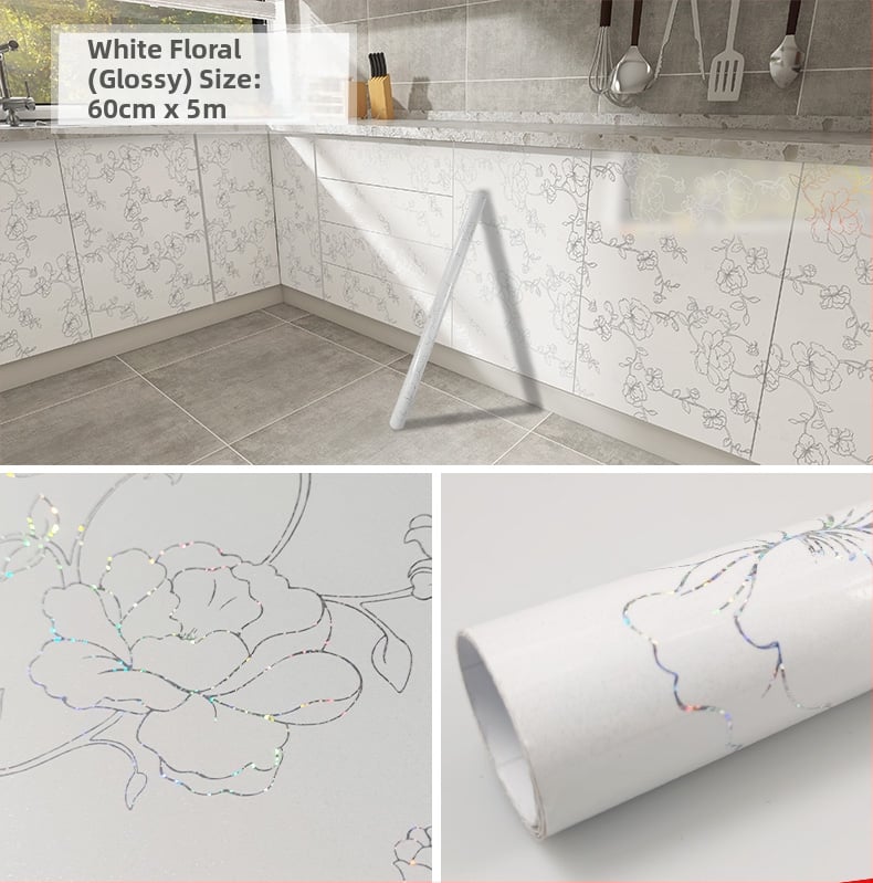 PVC стенен стикер за шкафове и мебели за обновяване; декоративно украсяване; едноцветен модел; 1 бр.; скандинавски стил.