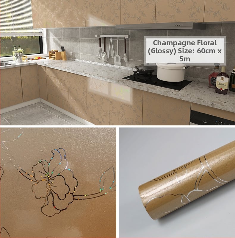 PVC стенен стикер за шкафове и мебели за обновяване; декоративно украсяване; едноцветен модел; 1 бр.; скандинавски стил.