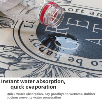 Подова постелка за баня, диатомитова глина, модел с цветя, печатено, измиваемо, персонализируемо