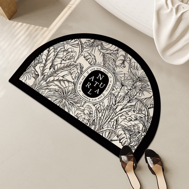 Подова постелка за баня, диатомитова глина, модел с цветя, печатено, измиваемо, персонализируемо