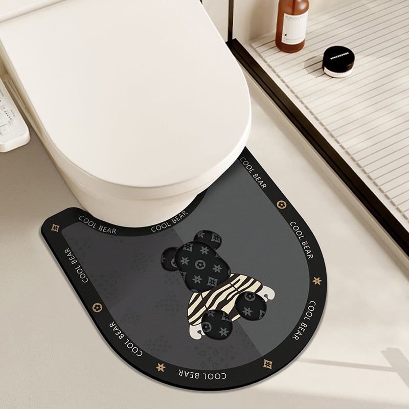 Подова постелка за баня, диатомитова глина, модел с цветя, печатено, измиваемо, персонализируемо