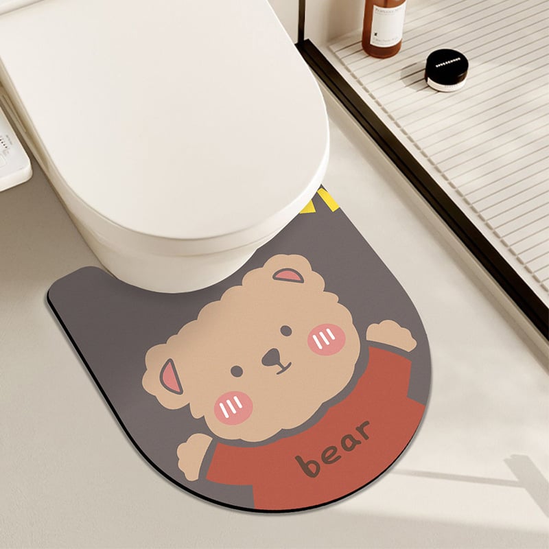 Подова постелка за баня, диатомитова глина, модел с цветя, печатено, измиваемо, персонализируемо