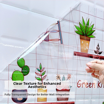 Кухненски стенен стикер против мазнини, хартия, карикатурен принт, 1 бр.