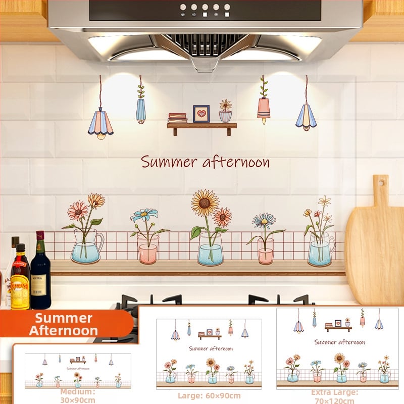 Кухненски стенен стикер против мазнини, хартия, карикатурен принт, 1 бр.