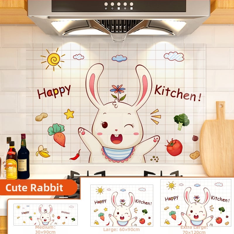 Кухненски стенен стикер против мазнини, хартия, карикатурен принт, 1 бр.