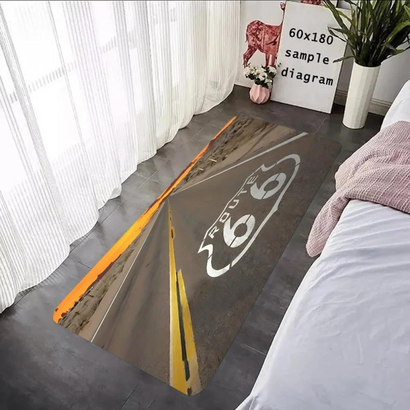 Подложка за под с флокирана повърхност, печатен дизайн, квадратна форма, миеща се