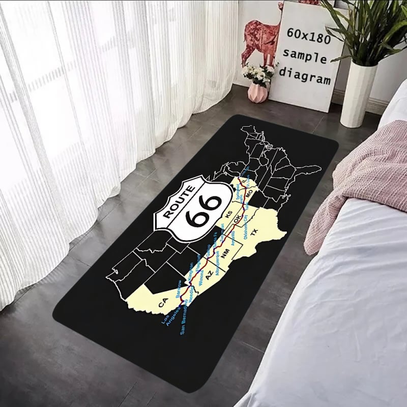 Подложка за под с флокирана повърхност, печатен дизайн, квадратна форма, миеща се