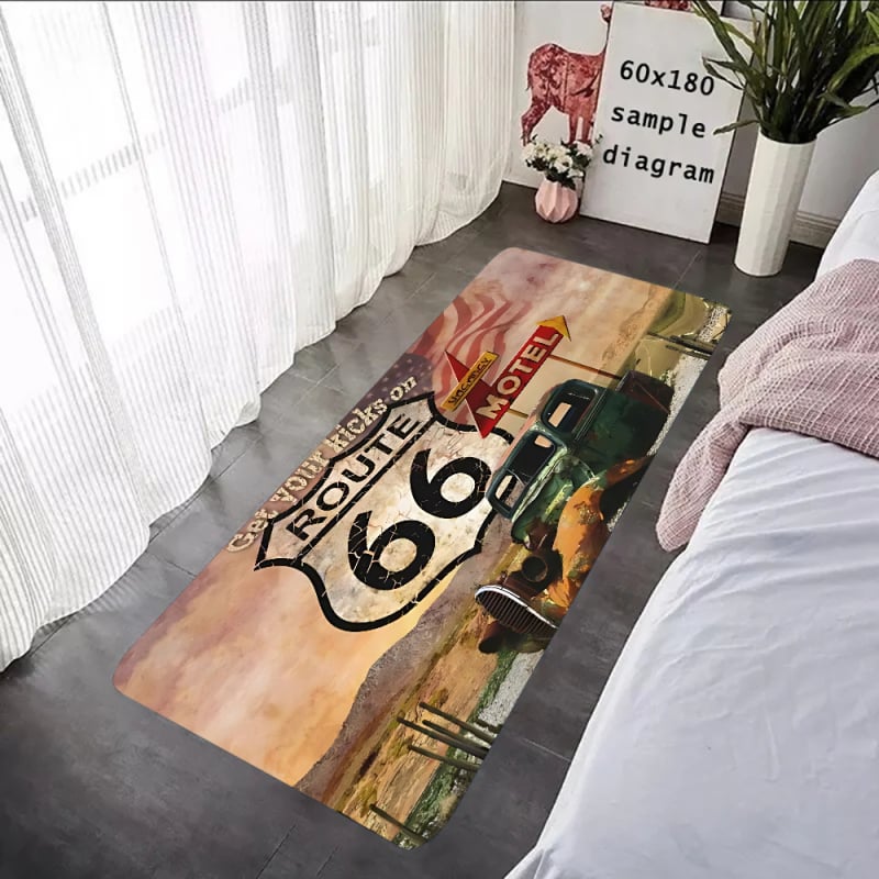 Подложка за под с флокирана повърхност, печатен дизайн, квадратна форма, миеща се