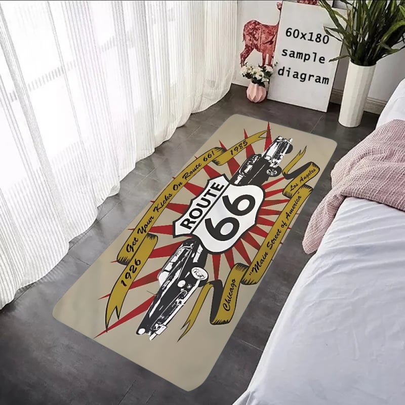 Подложка за под с флокирана повърхност, печатен дизайн, квадратна форма, миеща се