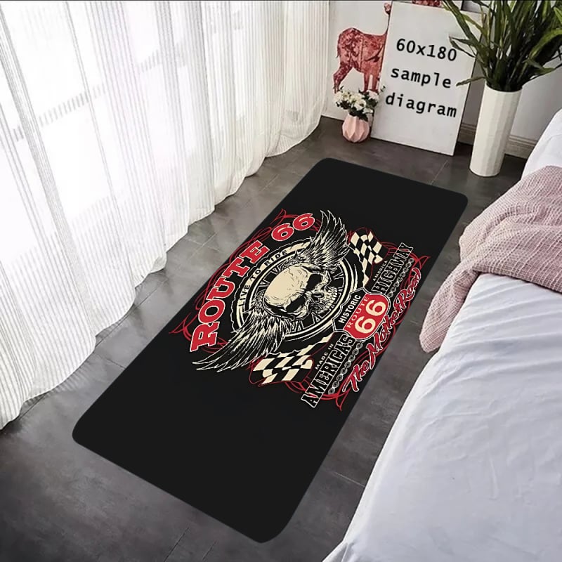 Подложка за под с флокирана повърхност, печатен дизайн, квадратна форма, миеща се