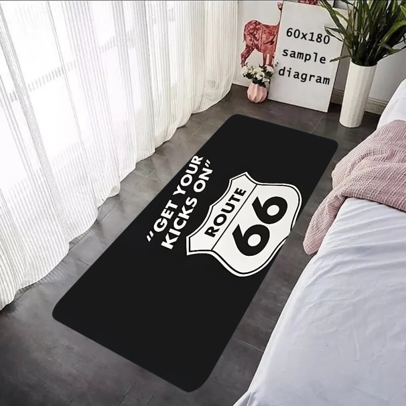 Подложка за под с флокирана повърхност, печатен дизайн, квадратна форма, миеща се