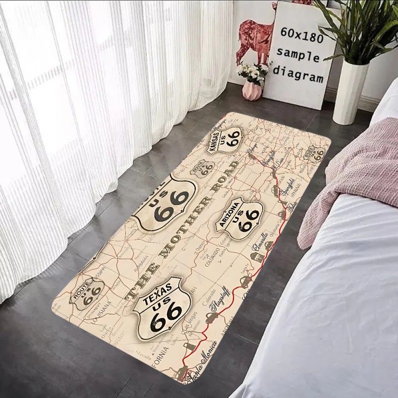 Подложка за под с флокирана повърхност, печатен дизайн, квадратна форма, миеща се