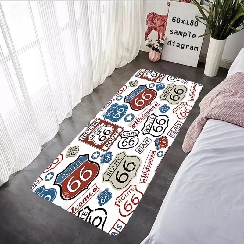 Подложка за под с флокирана повърхност, печатен дизайн, квадратна форма, миеща се