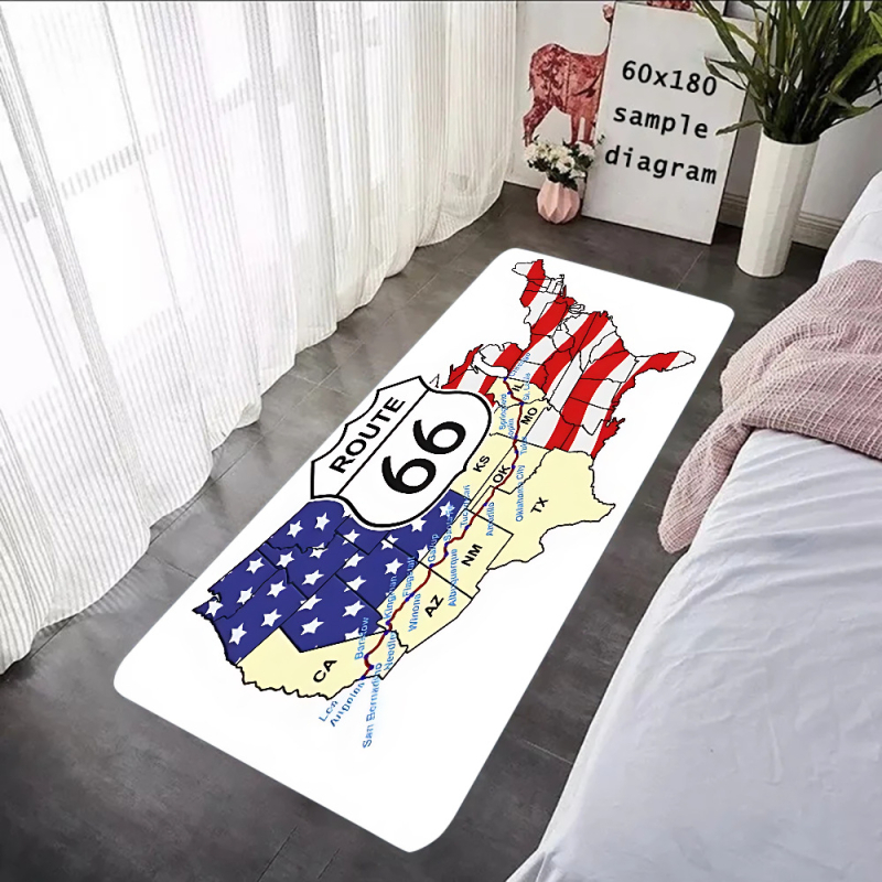 Подложка за под с флокирана повърхност, печатен дизайн, квадратна форма, миеща се